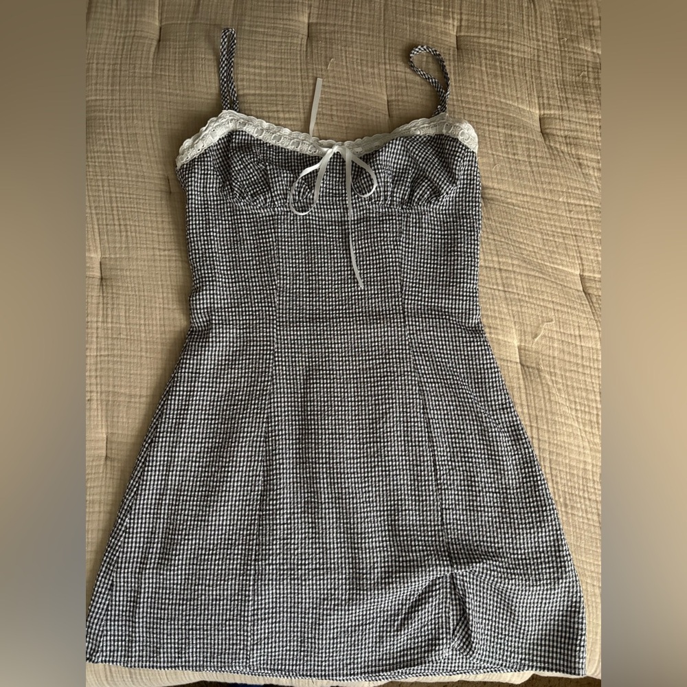 Lush Black and White Gingham Dress - Size Small